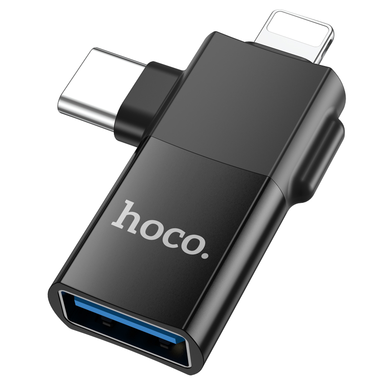 Hoco "UA17" iP male/Type-C male to USB female two-in-one adapter(Open Box)