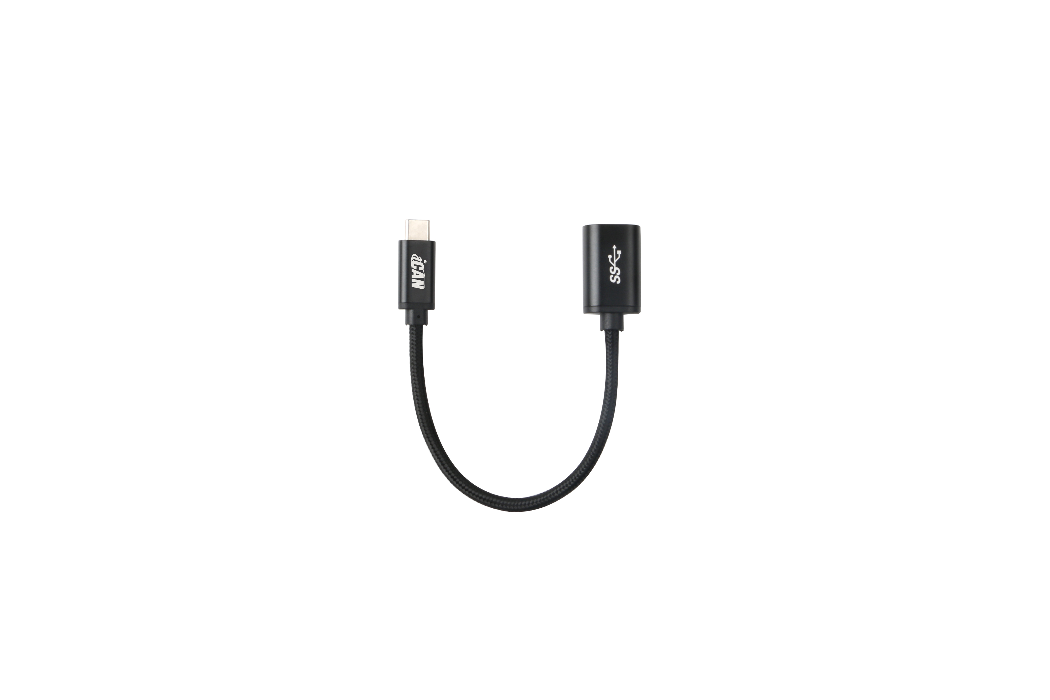 iCAN Type-C Male to USB 3.0 A Female Adapter, Black