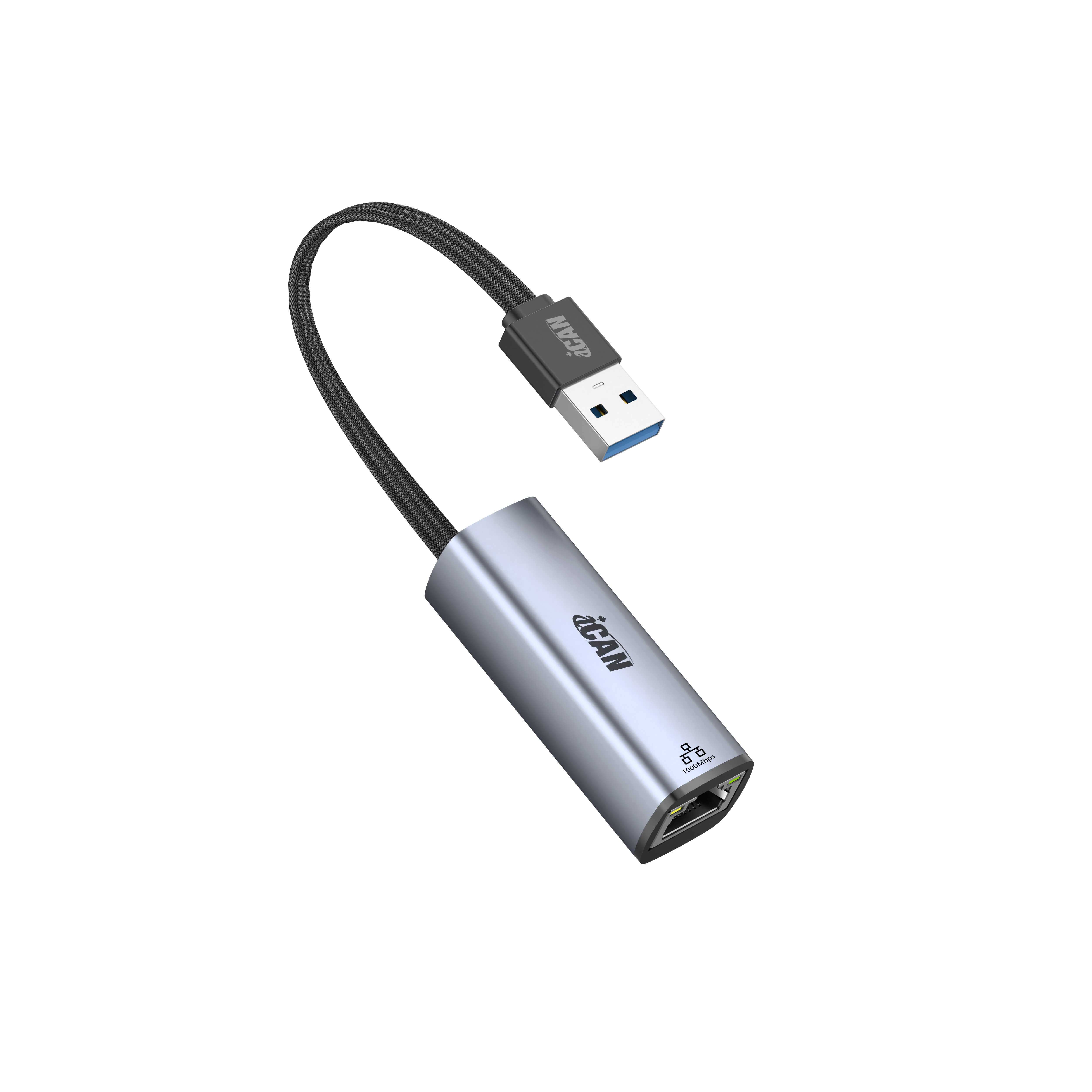 iCAN USB 3.0 Type-A Male to RJ45 Female Adapter, 10/100/1000Mbps