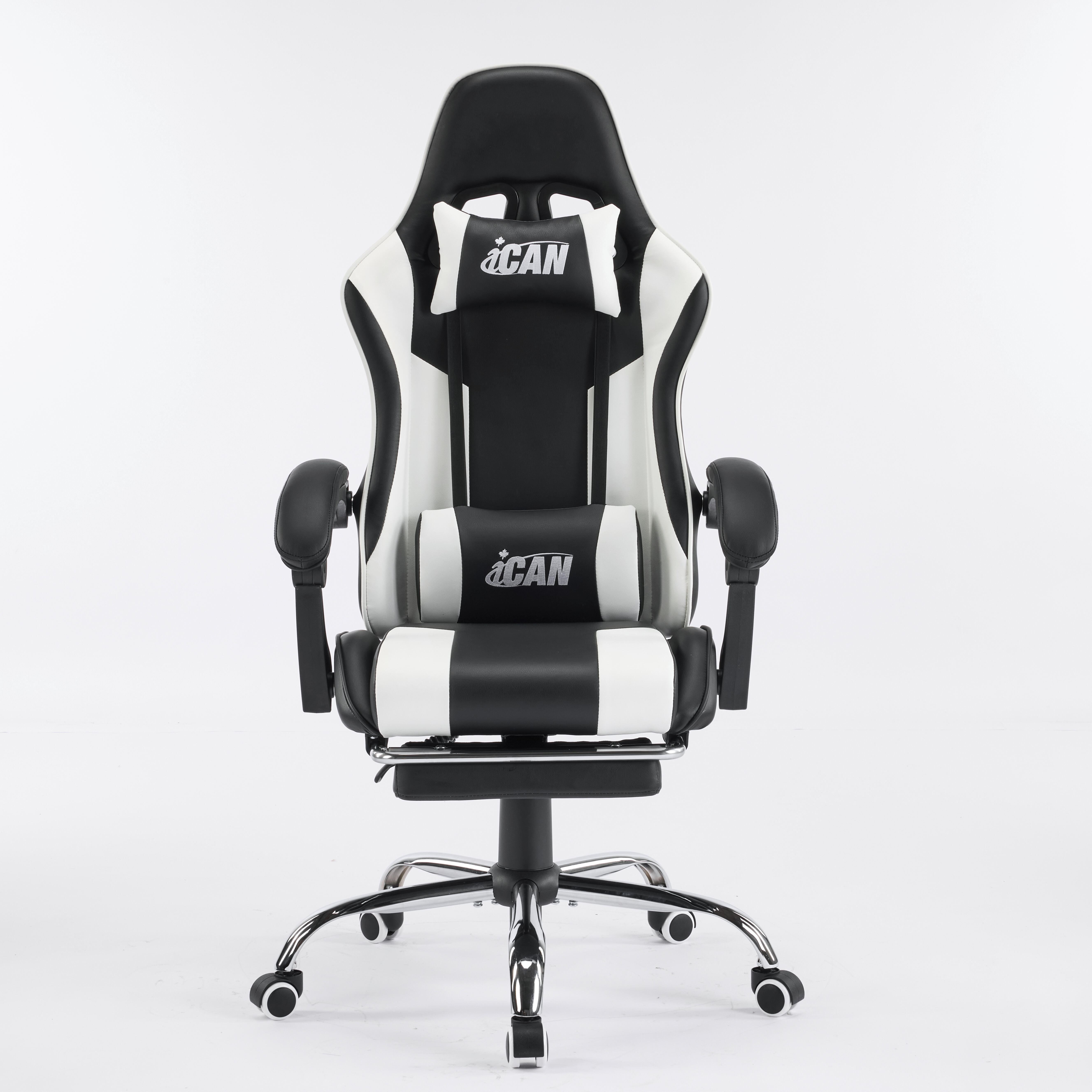 iCAN G-0847BW Ergonomic Gaming Chair Black‌-and-White