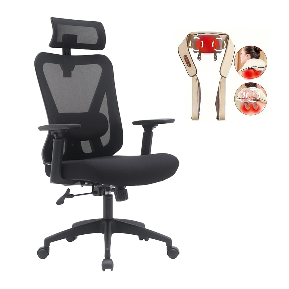 iCAN KW-M25 Mesh Office Chair + iCAN R8-SM Head Shoulder and Neck Massager