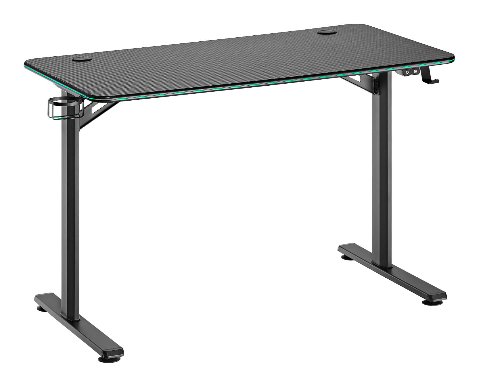 iCAN GAMD08-1 RGB Gaming Desk with Headphone Hooks & Cup Holder