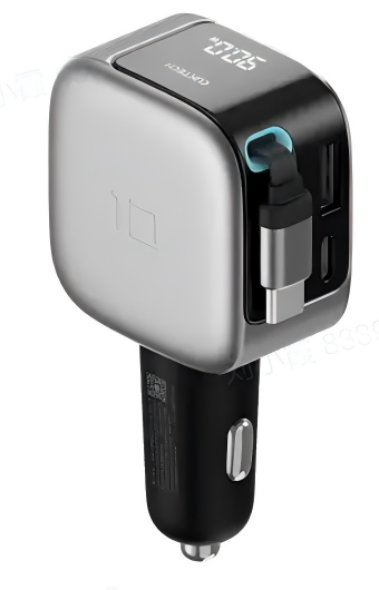 CUKTECH 85W 3-in-1 Digital Car Charger with 2.3 Ft Cable