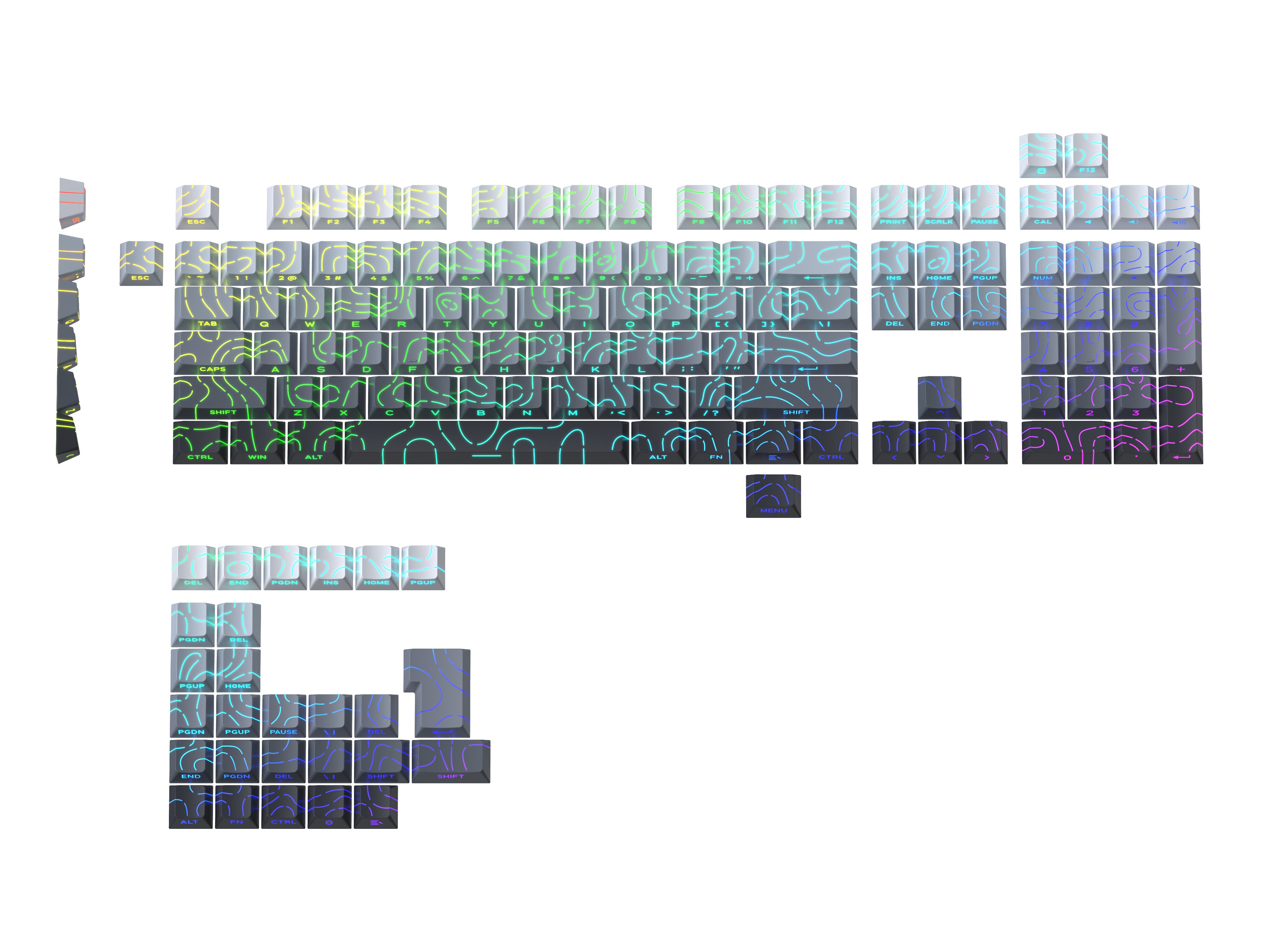 GAOXD Contour Line PBT Double-shot Cherry Profile Keycaps