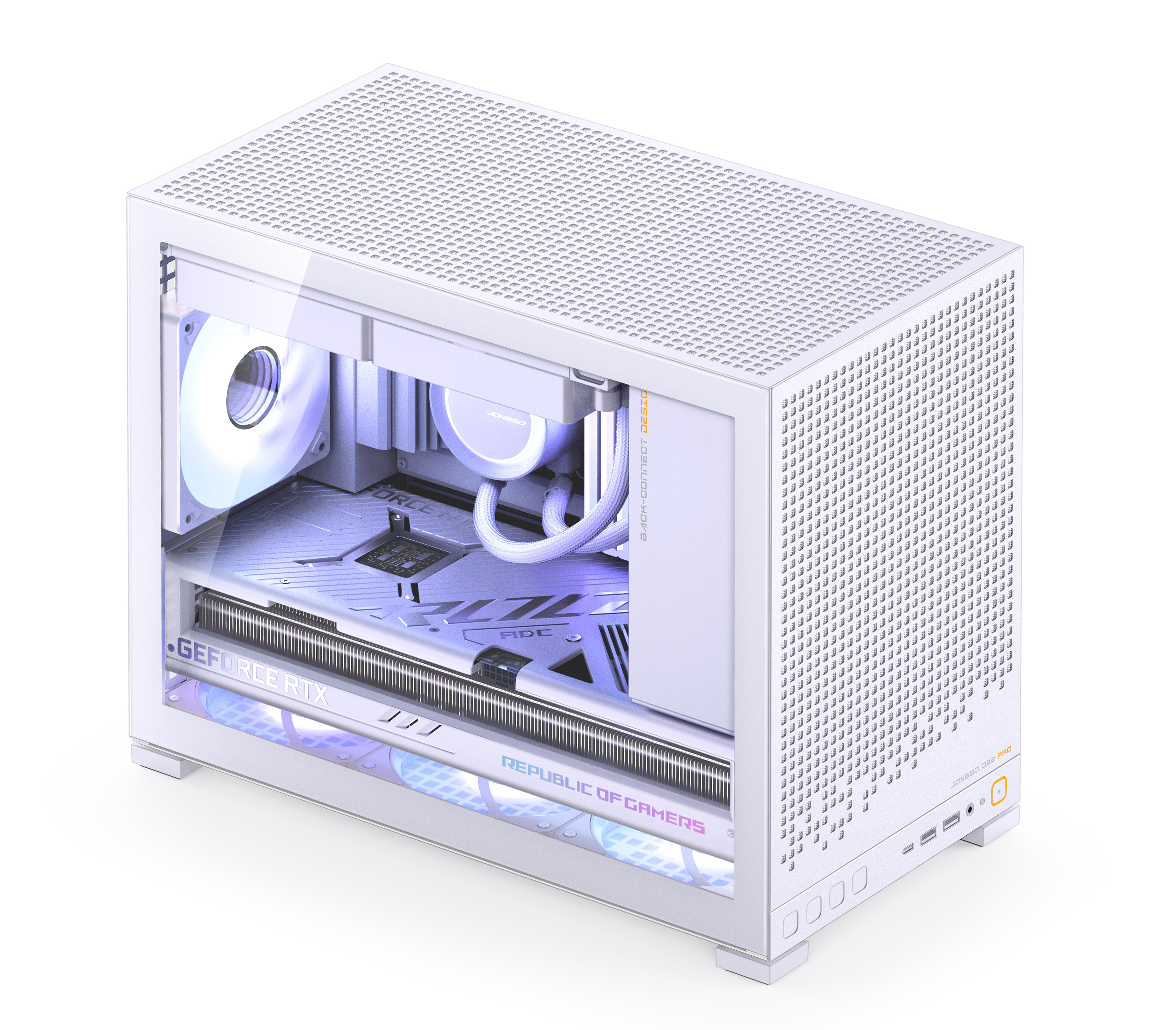 JONSBO D32 PRO Micro-ATX PC Case，White