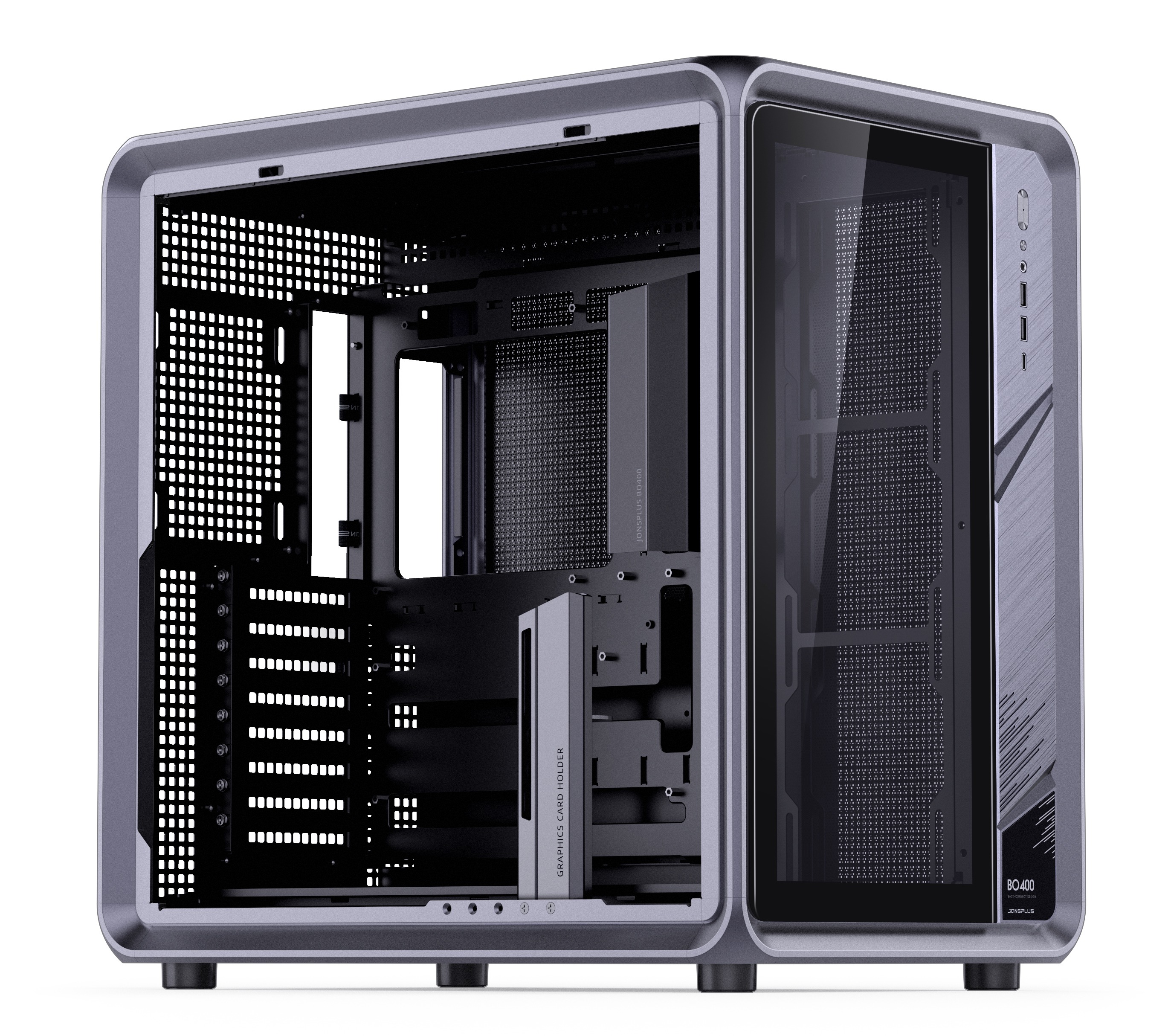 JONSBO BO400 ATX Computer Case， Aluminum Frame，High Comp PC Case