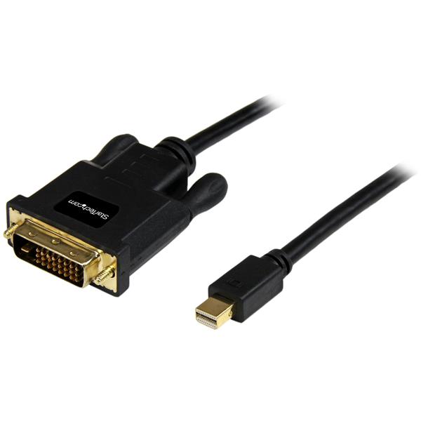 StarTech 3 ft Mini DisplayPort to DVI Adapter Converter Cable – Mini DP to DVI 1920x1200 - Black (MDP2DVIMM3B)