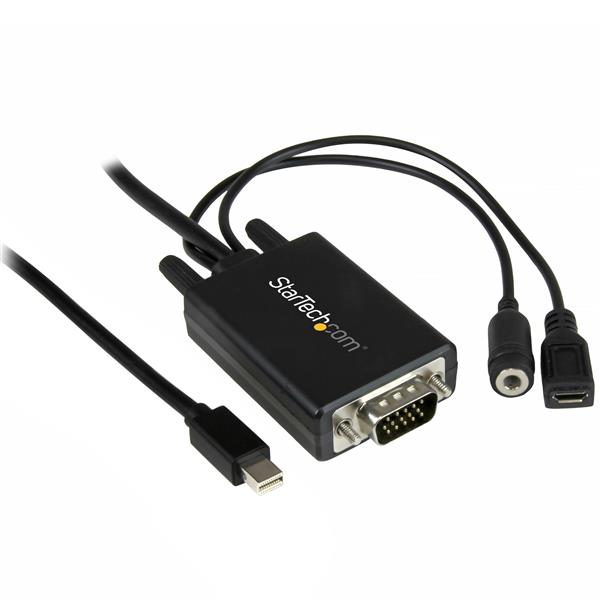 Câble adaptateur StarTech Mini DisplayPort vers VGA avec audio - 10 pi (3m) (MDP2VGAAMM3M) | -Créez un environnement de trav...