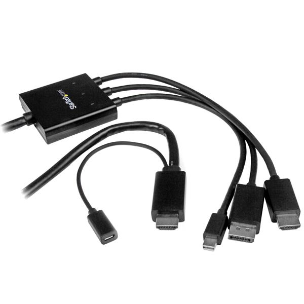 âble convertisseur StarTech HDMI, DisplayPort ou Mini DisplayPort vers HDMI - 2 m (6 pi (DPMDPHD2HD