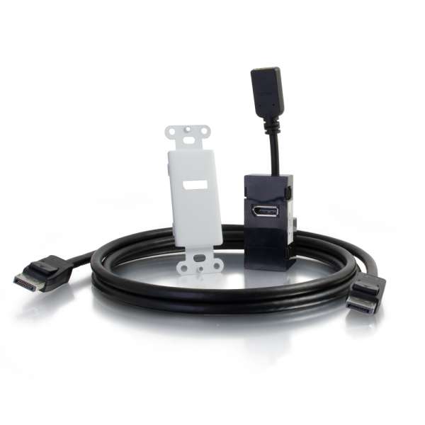 Cables to Go - Adaptateur actif plaque mural Displayport vers HDMI - Blanc (29443)