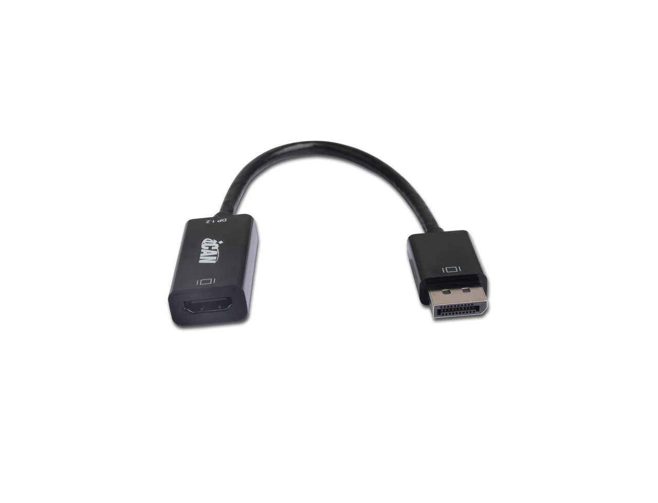 Adaptateur iCAN Active DisplayPort 1.2 vers HDMI 4K, mâle vers femelle, noir