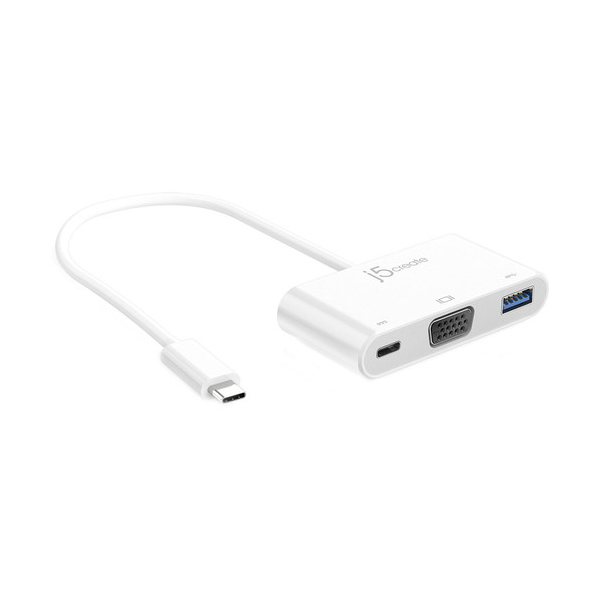 J5CREATE USB Type-C vers VGA et USB 3.0 avec alimentation (JCA378)