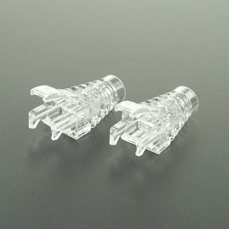 iCAN Cat6 CLEAR Boots FICHE RJ45 plaquée or et câble rond, 100 paquets