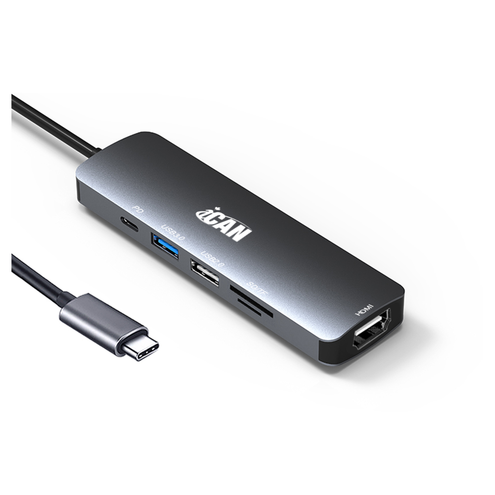 Adaptateur iCAN Type C 6 en 1 USB 3.0 Type C (X-32036)(Open Box)
