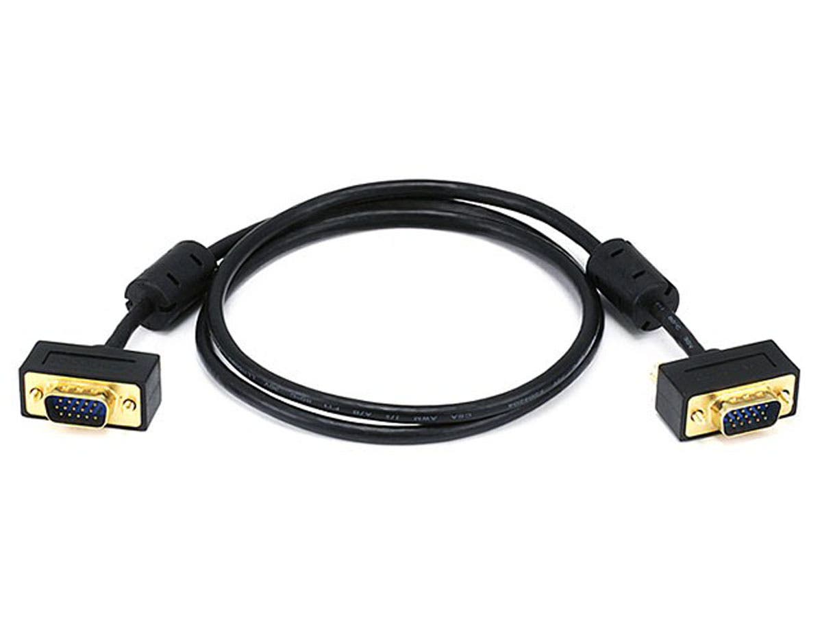 MONOPRICE 3ft Ultra Slim SVGA Super VGA M/M Monitor Cable w/Ferrites