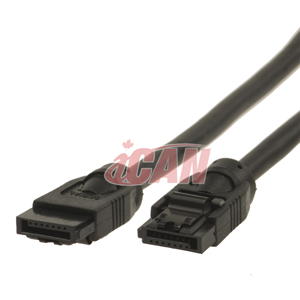 Câble de disque dur interne iCAN SATA3 6GB/s 26AWG Droit-Droit NOIR - 24" (SATA3-24SS-BK)