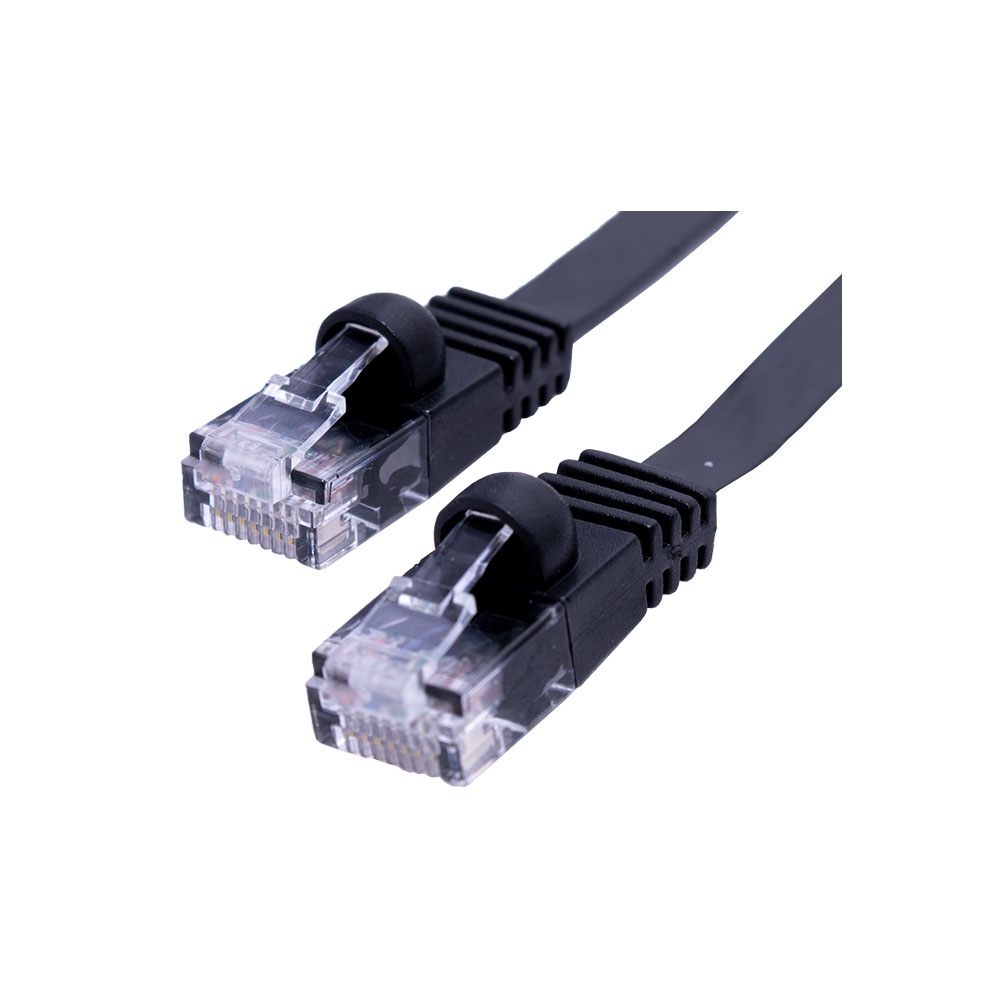 Câble plat de raccordement Ethernet CAT6 iCAN, haute vitesse 1000 Mbps 250 MHz, UTP 32 AWG, 7 pieds, noir