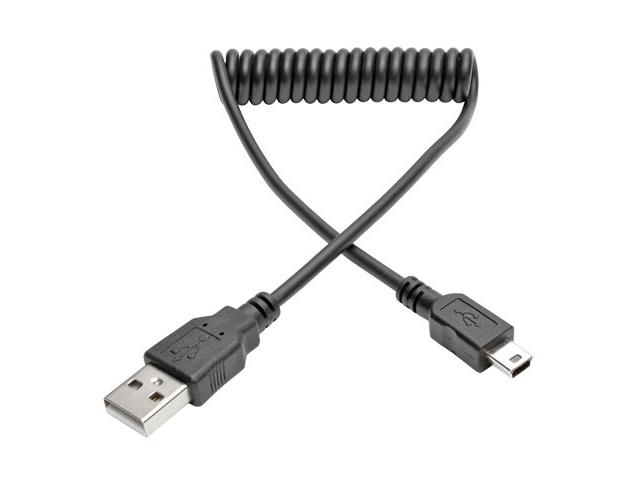 Câble USB 2.0 haute vitesse Tripp Lite A vers Mini-B enroulé (M/M), 6 pi - câble USB - USB (M) vers mini-USB de type B (M) (...