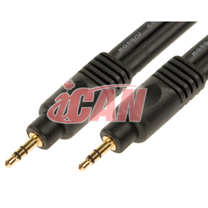 Câble stéréo mâle iCAN PREMIUM 3,5 mm, plaqué or, 6 pieds, noir(Open Box)