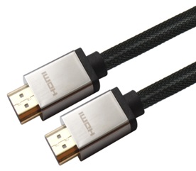 Câble iCAN Premium HDMI 2.0, HDR, 18Gps, Nylon Tressé, M/M, 5M, Noir