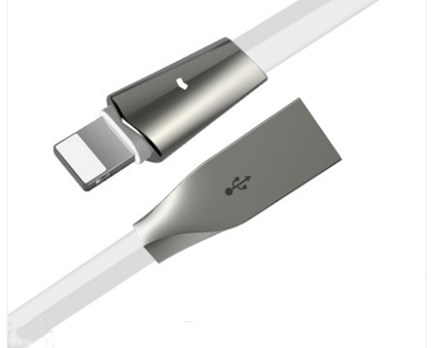 Câble Lightning iCAN, alliage de zinc, indicateur LED, 1 m, blanc