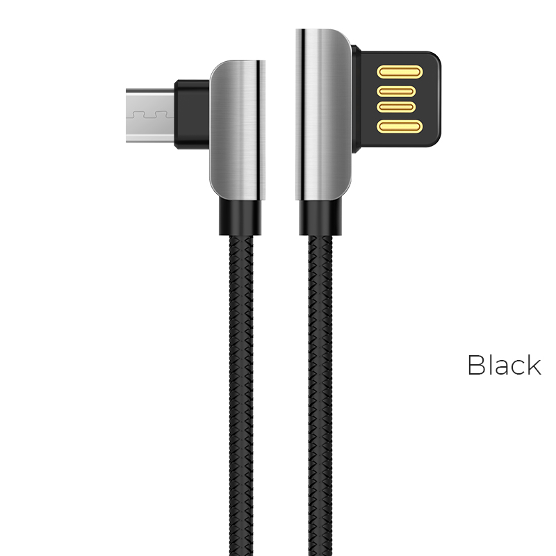 HOCO Exquisite Steel Micro USB Cable, 1.2M, Black