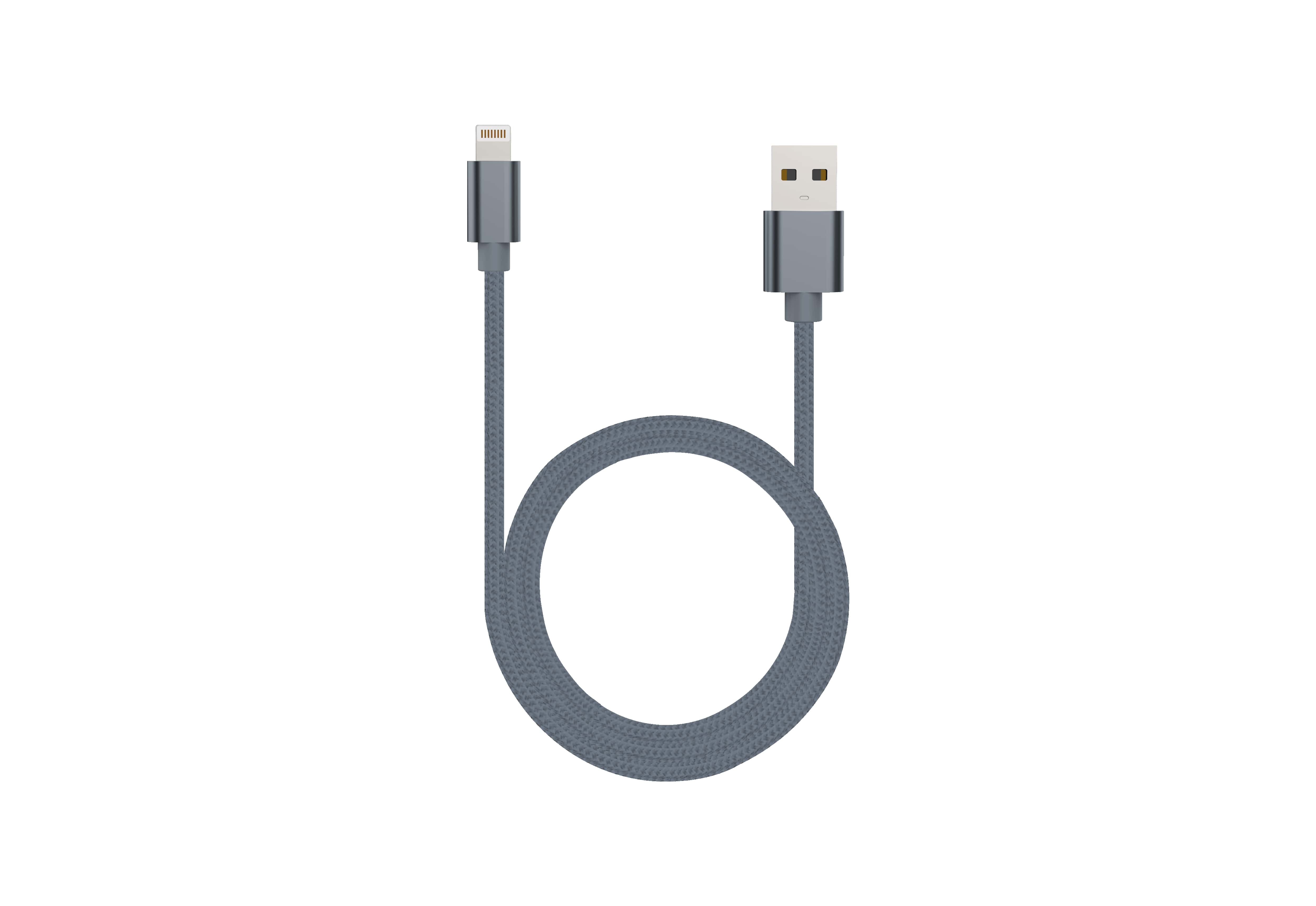 iCAN - Câble Lightning en nylon tressé gris