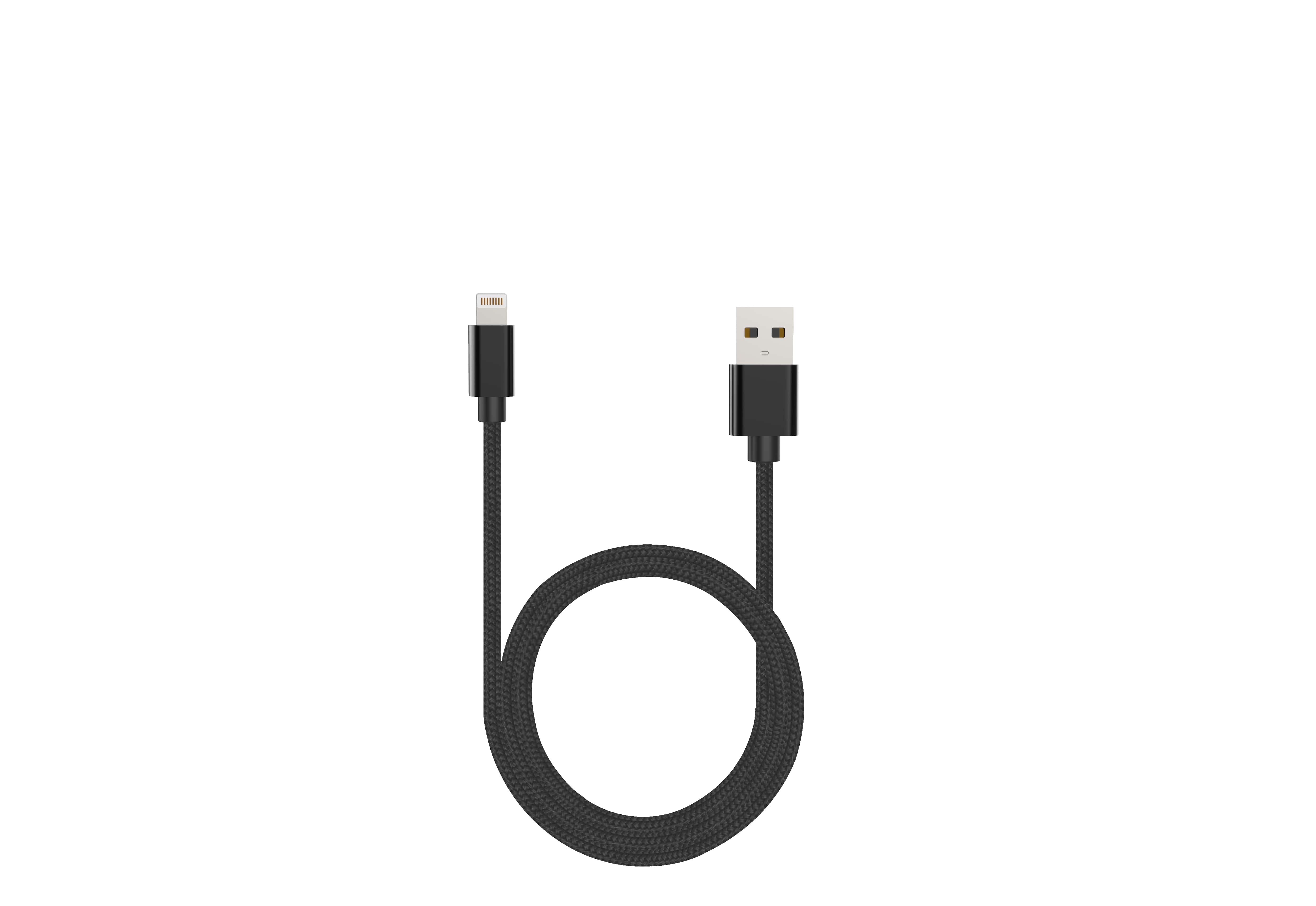 iCAN Lightning Cable, Nylon Braided, 1M, Black