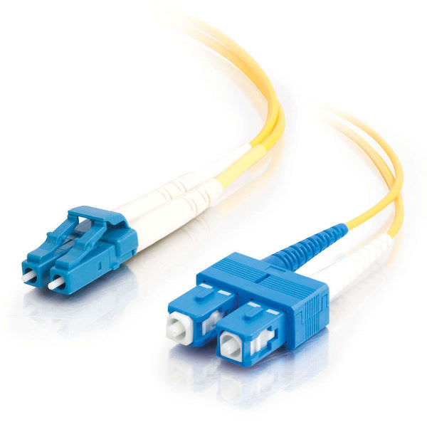 âble à fibre optique monomode duplex LC-SC 9/125 OS2 PVC de Cables To Go - Jaune 2m (26260)