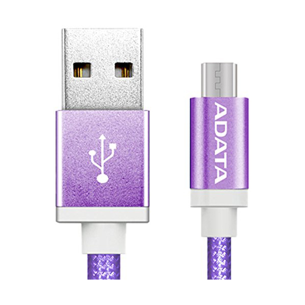 Câble micro USB tressé en métal ADATA, couleur violet