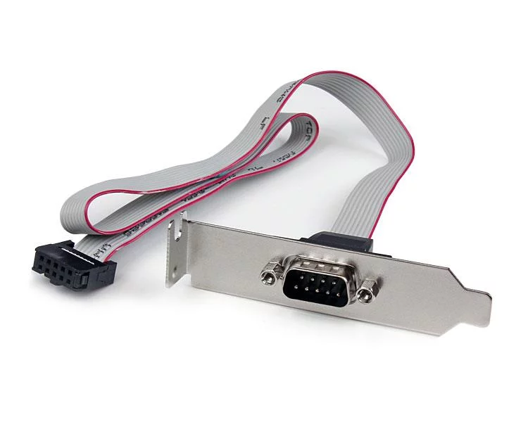 Startech Support de port série DB9 1 port 16 pouces vers embase 10 broches - Profil bas (PLATE9M16LP)