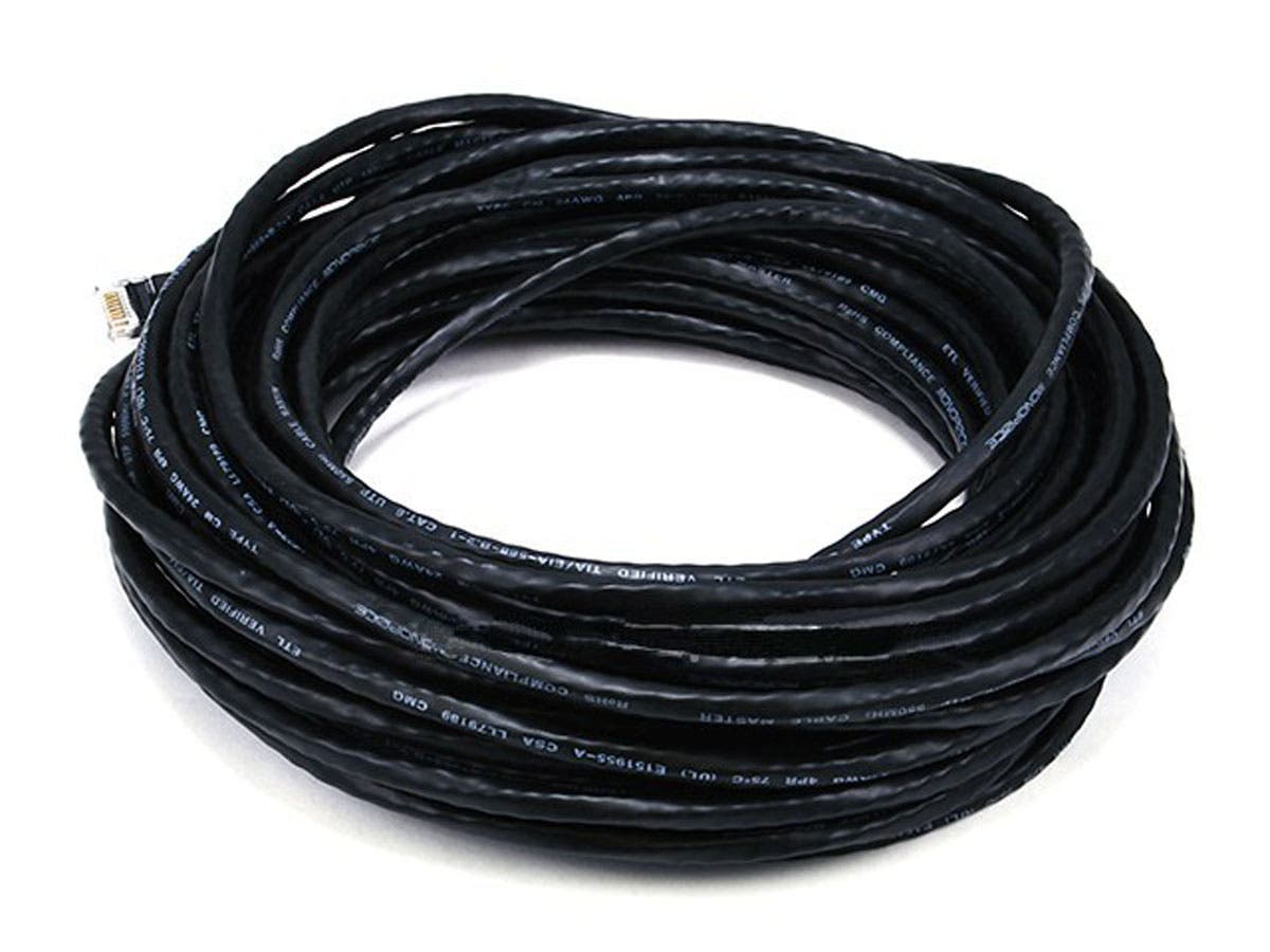 MONOPRICE Câble de raccordement Ethernet Cat6 ? Fil de cuivre nu pur, 75 pieds, Noir