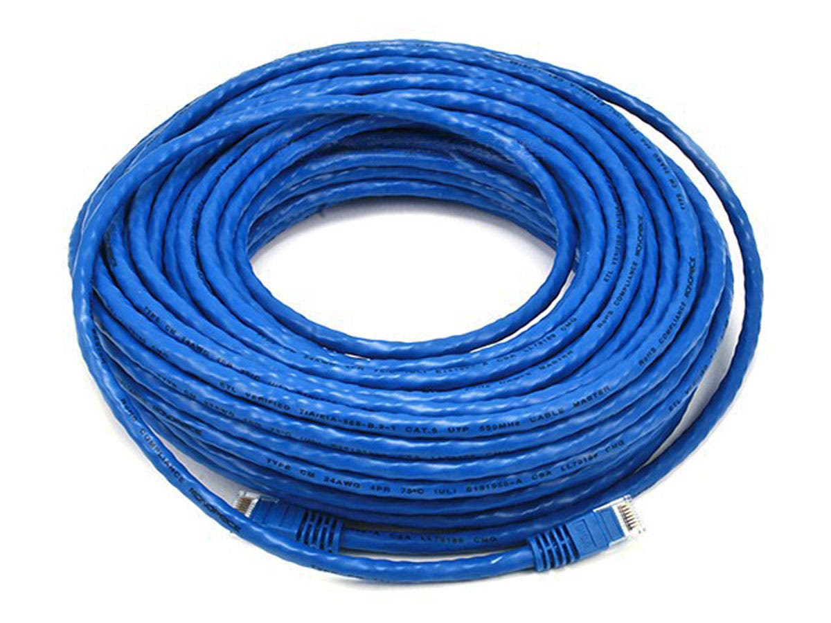 Câble de raccordement Ethernet MONOPRICE Cat6, 75 pieds, bleu foncé