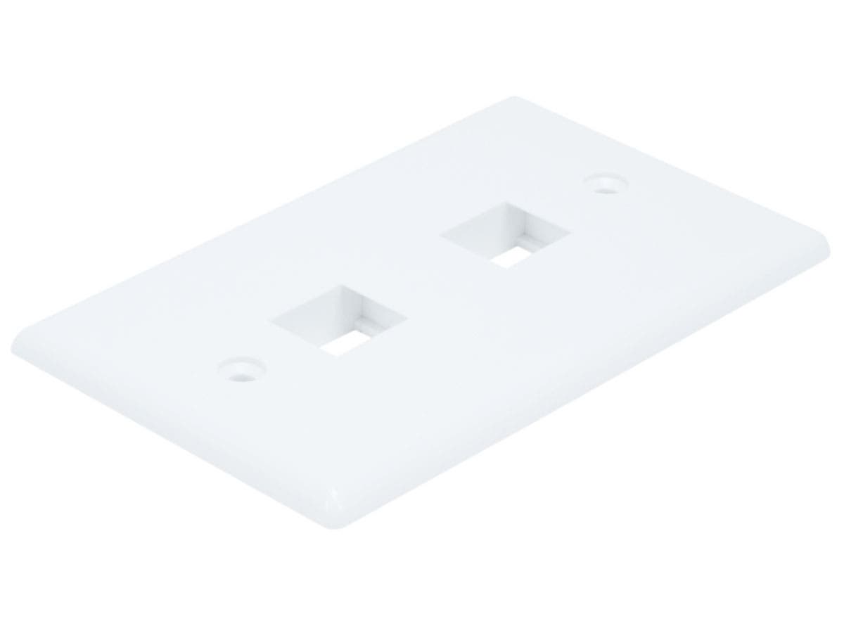 Plaque murale Monoprice pour Keystone, 2 trous - Blanc