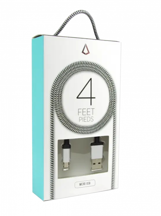 LBT - Câble tressé USB à micro USB de 4 pi