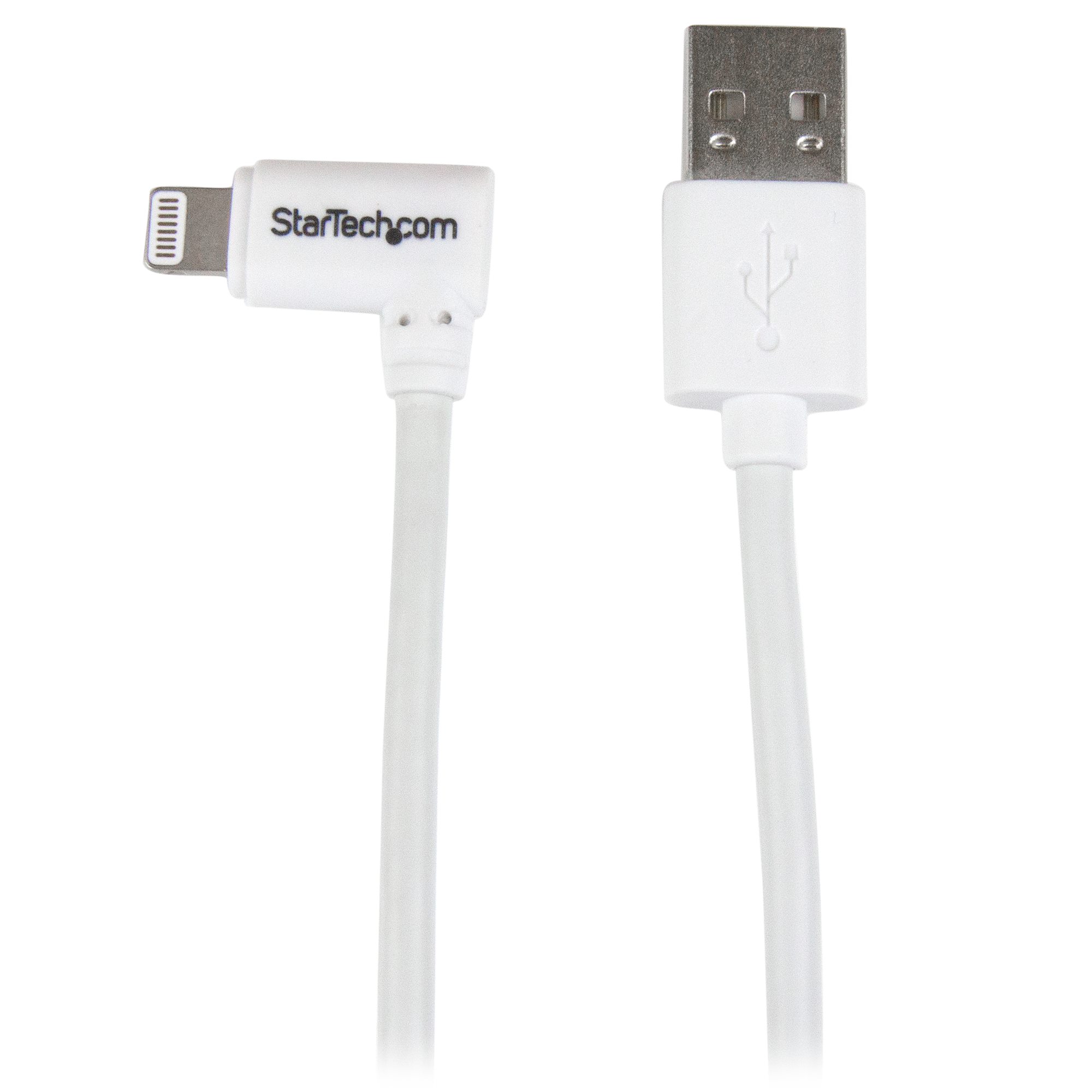 STARTECH 3 ft Angled Lightning to USB Cable - White