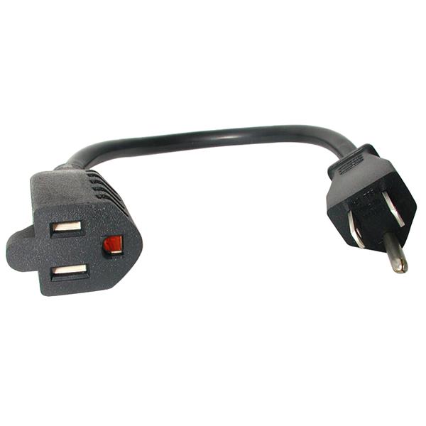 StarTech 1ft Power Cord Extension - NEMA 5-15R to NEMA 5-15P