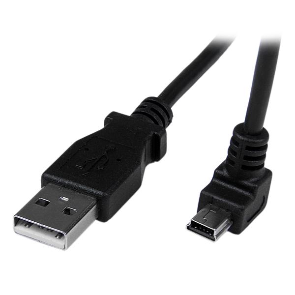 StarTech (USBAMB2MD) - Câble mini USB A 2 m vers micro B / angle -  USB pour caméra, disque dur, téléphone cellullaire, GPS ...