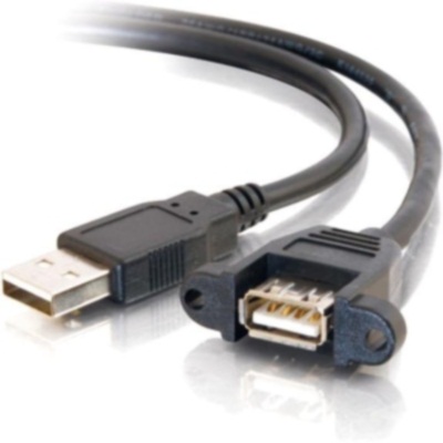 Cables To Go - USB 2.0 pour montage sur panneau - Noir - 1 pi (28061)