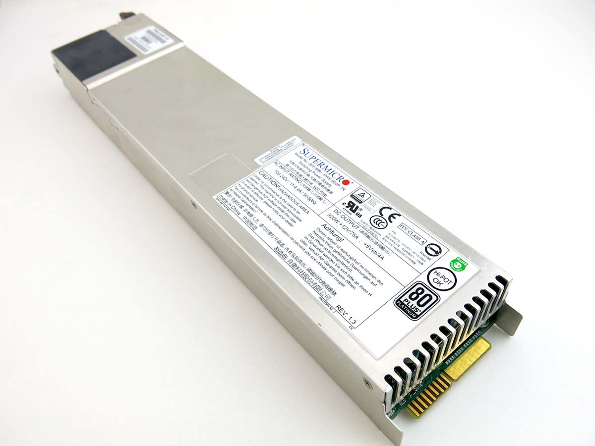Supermicro 920 Watts 1U Redundant Power Supply Module - for select Supermicro Server Chassis (PWS-920P-1R2)