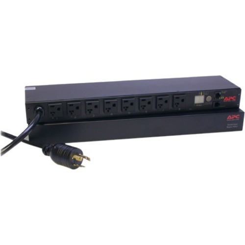APC Rack PDU, commuté, 1U, 20A, 120V, (8)5-20 - Commuté - NEMA L5-20P - 8 x NEMA 5-20R - 120 V AC - 2,40 kW - Réseau (RJ-45)...