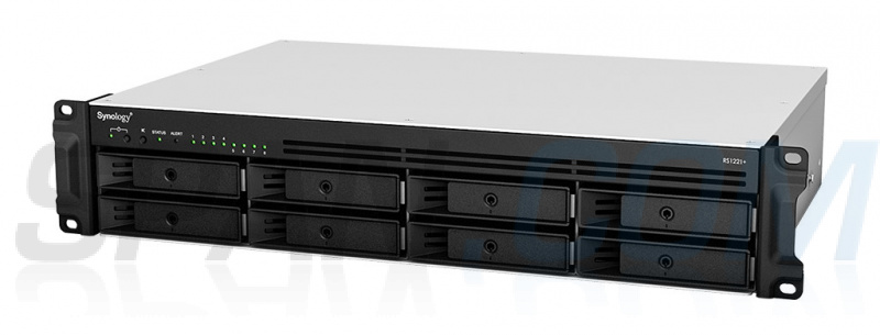 Serveur NAS Synology RS1221+ 2U en rack à 8 baies et 4 Go de RAM - 4x LAN GbE (RS1221+)