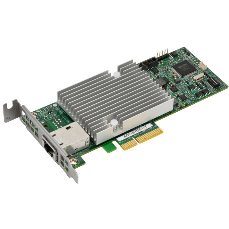 Contrôleur Ethernet de serveur Supermicro STG-I1T à un port 10 GbE RJ45 - Intel X550-AT PCIe 3.0 x4 - Boîte d^emballage (AOC...