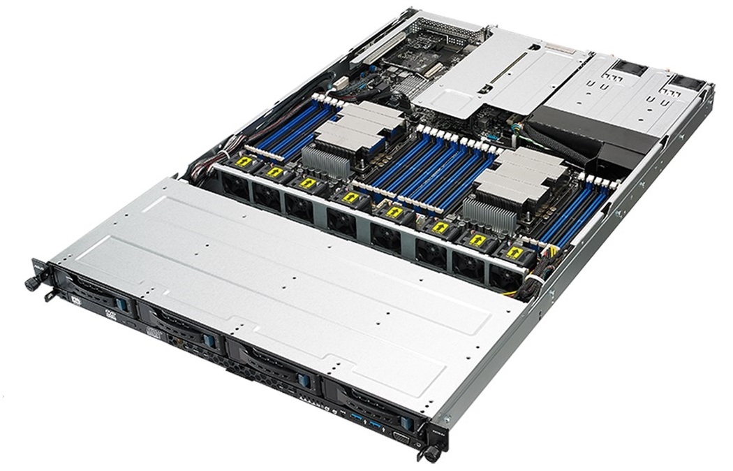 ASUS RS700-E9-RS4 1U Rack Server Barebone - 4x 3.5" Hot-Swap Bays (RS700-E9-RS4) - Supports Dual-CPU - Intel Xeon Scalable LGA3