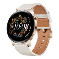 HUAWEI Watch GT 3 42mm, White Leather Strap, SpO2 & Heart Rate Tracking, Female Cycle, Body Temperature, 100+ Workout Modes, Watch Face Store, Bluetooth Calling, Wireless Charging(Open Box)