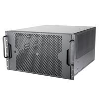 Silverstone RM61-312 6U 12-Bay Rackmount Chassis equipped with dual PSU compatibility, triple 360mm radiator support, and 12 Gb/s Mini-SAS HD SFF-8643 featuring SGPIO compatibility