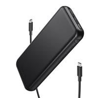 Choetech 10000mAh PD + QC 18W Power Bank, 50cm USB-C to USB-C Cable, Black