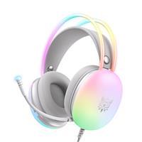 Onikuma X25-WH Gaming Headset with Microphone, Wired RGB Gaming Headphones For PS4, PS5, MAC, Laptop