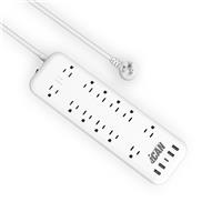 iCAN WSS-612 12 Outlets Power Strip with 4 USB A and 1 USB-C Ports, 6ft Cord