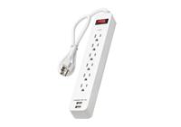 iCAN FL-270S3 6 Outlets 2 USB-A Surge Protector with 6ft Cord